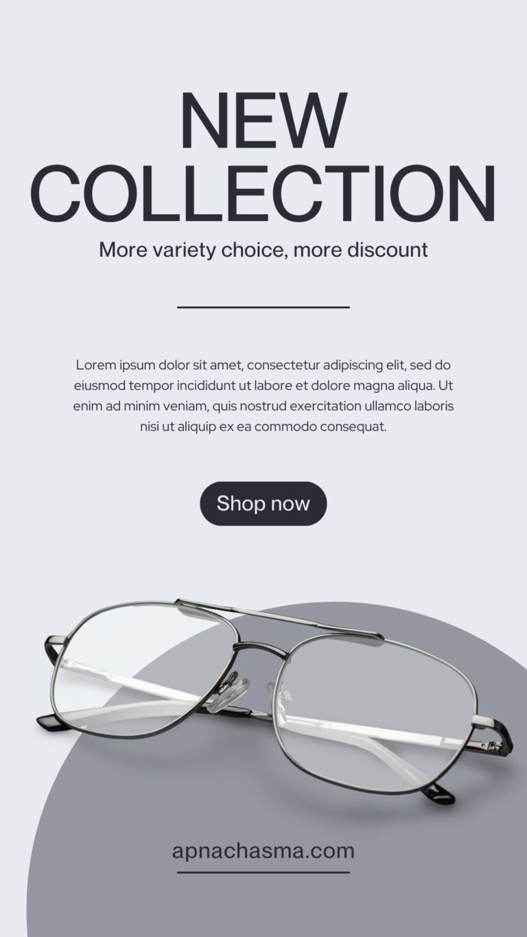 Black Grey Minimalist Eyeglasses Collection Instagram Story