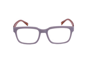 Opium Unisex Fashion Eyeglasses – Lavender Front,Brown side | Classic Rectangular Design